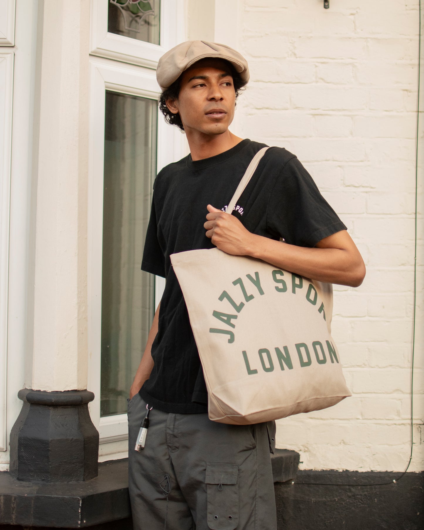 JS “London College Logo” Bag Beige